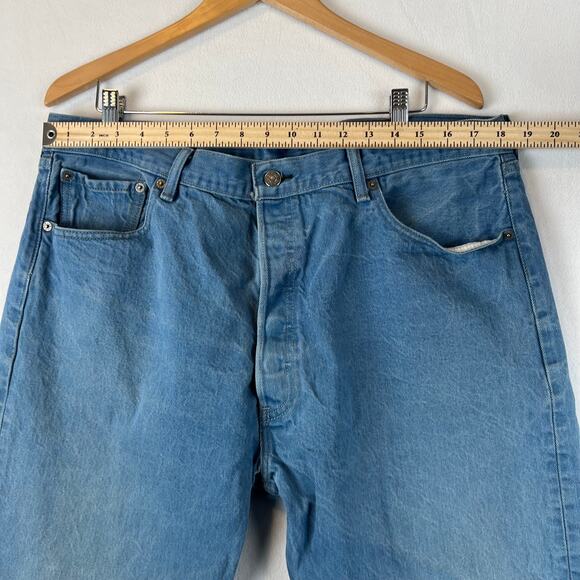 Levis 501 XX Jeans Mens 42x30 Blue Straight Button Fly Medium Wash (38x27) Denim - Picture 8 of 11